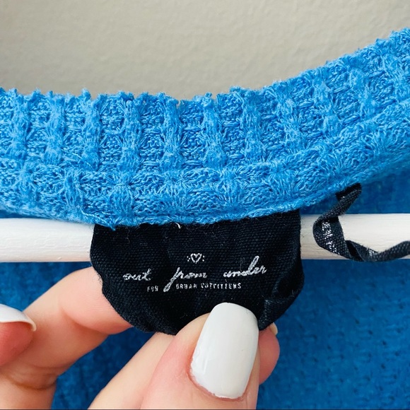 Urban Outfitters Out From Under Jojo Oversized Waffle Knit Top Blue Sz S… - Picture 4 of 8